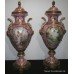 Magnificent Pair of Hand Painted Sevres Style Lidded Urns