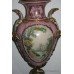 Magnificent Pair of Hand Painted Sevres Style Lidded Urns