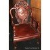 Pair of Rosewood Mother of Pearl Throne Chairs