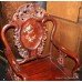 Pair of Rosewood Mother of Pearl Throne Chairs
