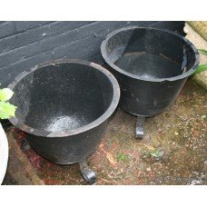 Pair of Victorian Cast Iron Plant Pots on Stands