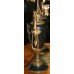 Pair of Victorian Marble & Brass Table Lamps with Shades