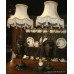 Pair of Victorian Marble & Brass Table Lamps with Shades