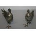 Pair of Silvered Metal Pheasants