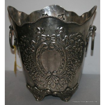 Ornate Silver Pewter Champagne Bucket