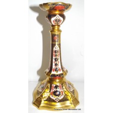 Royal Crown Derby Old Imari Solid Gold Band Castleston Candlestick