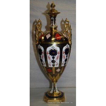 Royal Crown Derby Old Imari 1128 Solid Gold Band Large Vase