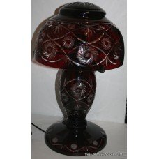 Cut Glass Ruby Overlay Crystal Lamp