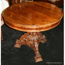William IV Rosewood Carved Centre Table