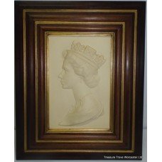 Royal Worcester Portrait of Queen Elizabeth II Plaque by Arnold Machin