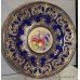 Royal Worcester 10 1/2" Hand Painted Fruit Plate Heavily Gilded Blue S.Weston
