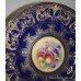 Royal Worcester 10 1/2" Hand Painted Fruit Plate Heavily Gilded Blue S.Weston