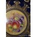Royal Worcester 10 1/2" Hand Painted Fruit Plate Heavily Gilded Blue S.Weston