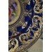 Royal Worcester 10 1/2" Hand Painted Fruit Plate Heavily Gilded Blue S.Weston