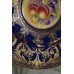 Royal Worcester 10 1/2" Hand Painted Fruit Plate Heavily Gilded Blue S.Weston