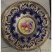 Royal Worcester 10 1/2" Hand Painted Fruit Plate Heavily Gilded Blue S.Weston