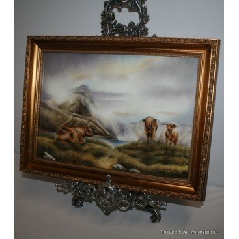 Royal Worcester "Highland Cattle" Plaque