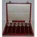 Cased Set of Six Silver Commemorative Anointing Spoons 1977