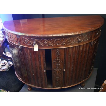 Mahogany Neoclassical Demilune Tambour Fronted Sideboard