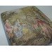 Blue Velvet Stud Surround Tapestry Footstool