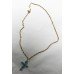 Turquoise Set 9ct Gold Cross on Chain