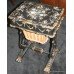 Victorian Sewing Table Papier-mâché Mother of Pearl