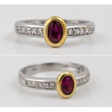 Vintage Ruby & Diamond Ring in 18ct White Gold Vintage Ruby & Diamond Ring in 18ct White Gold