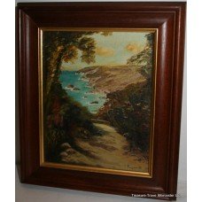 Small Riviera Oil on Canvas Signed "Y. Rayworth 85" 