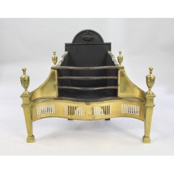 Adam Style Brass & Cast Iron Dog Grate