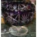 Cut Glass Overlay Crystal Amethyst Footed Bowl