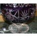 Cut Glass Overlay Crystal Amethyst Footed Bowl