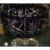 Cut Glass Overlay Crystal Amethyst Footed Bowl