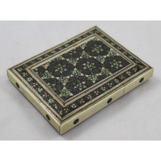 Anglo Indian Inlaid Bone Micro Mosaic Calling Card Case