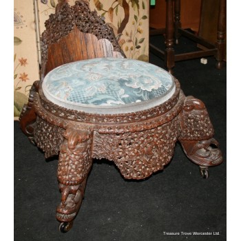 19th c. Carved Anglo-Indian Chair
