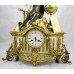 Antique 19th c. Bronze & Marble Ormolu Mantle Clock