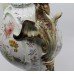 Antique Austrian Majolica Table Lamp with Griffin Form Handles