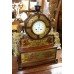 Antique Brass Inlaid Rosewood Mantle Clock