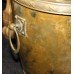 Antique Brass Lidded Coal Wood Bucket