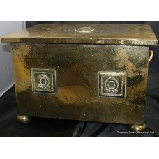 Antique Brass Lidded Log Box