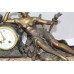 French Spelter & Rouge Marble Mantle Clock c.1920