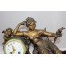 French Spelter & Rouge Marble Mantle Clock c.1920