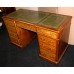 Antique Early 19th c. Small Leather Topped  Pedestal Desk