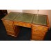 Antique Early 19th c. Small Leather Topped  Pedestal Desk