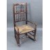 18th c. English Elm Rocking Chair with Rush Seat