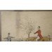 Antique English Humorous Fox Hunting Watercolour