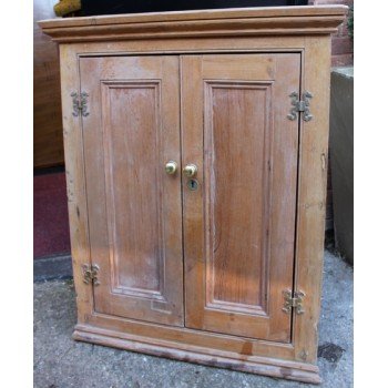 Antique Georgian Pine Hanging Corner Cabinet Cupboard