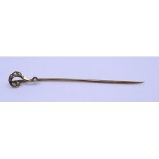 Antique Gold Seed Pearl Question Mark Tie Pin