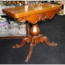 Antique Inlaid Walnut Flip Top Card Games Table