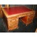 Antique Leather Topped Mahogany Partners Desk