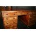 Antique Leather Topped Mahogany Partners Desk